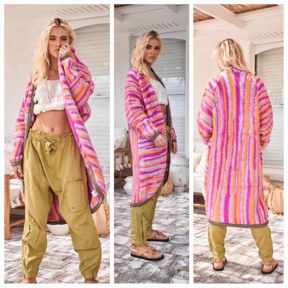 Free People Striped Tiger Cardigan! - Picture 3 of 7